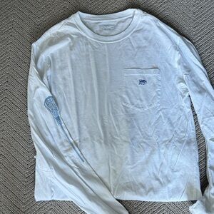 Southern Tide White Long Sleeve Tee with Blue Details - NEVER WORN